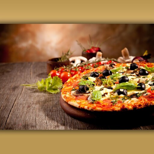 تابلو شاسی مدل فست فود طرح پیتزا Pizza اندازه 50 در 70