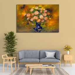 تابلو شاسی طرح نقاشی مینیاتور اثر استاد فرشچیان (گلهای تنهایی) اندازه 50 در 70