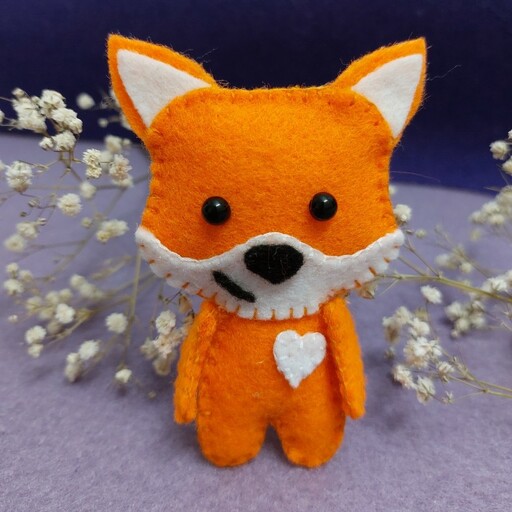 عروسک نمدی روباه  مناسب برای کودکان در  اندازه 8 سانت و رنگ های مختلف   
