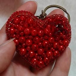 آویز کیف جواهر دوزی با طرح قلب