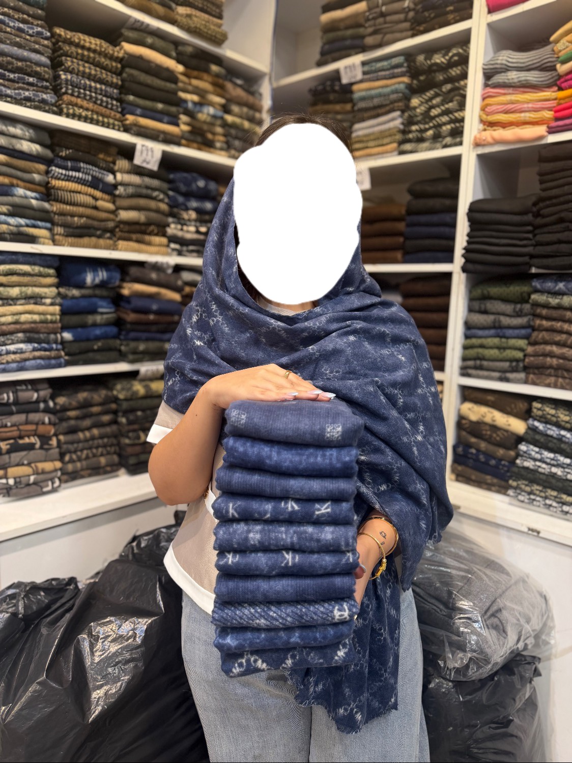Premium imported wool mohair shawl