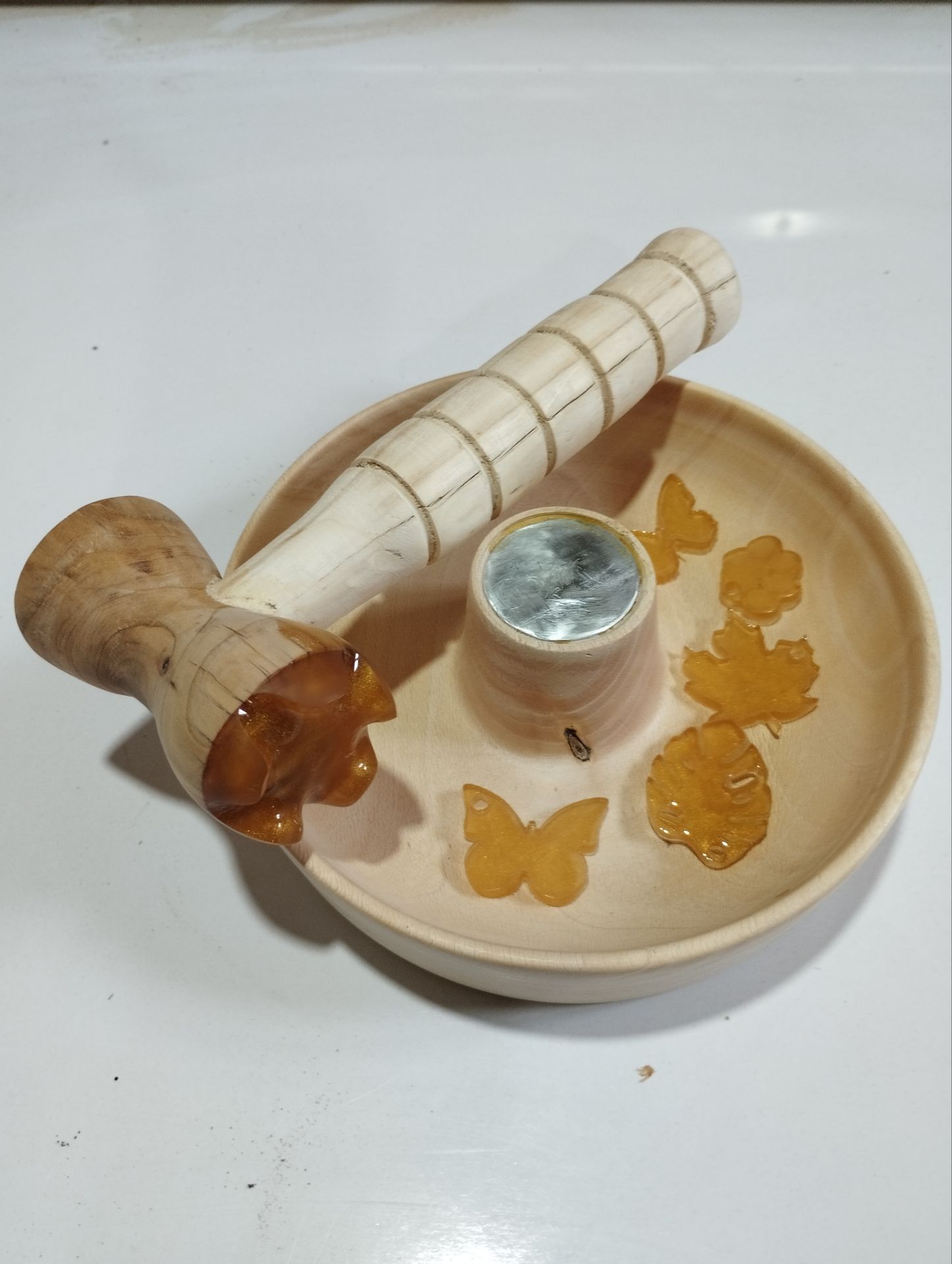 Wooden walnut cracker made of walnut wood
