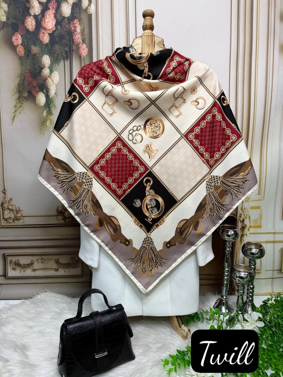 Rabun Silk Twill Formal Scarf, Size 135