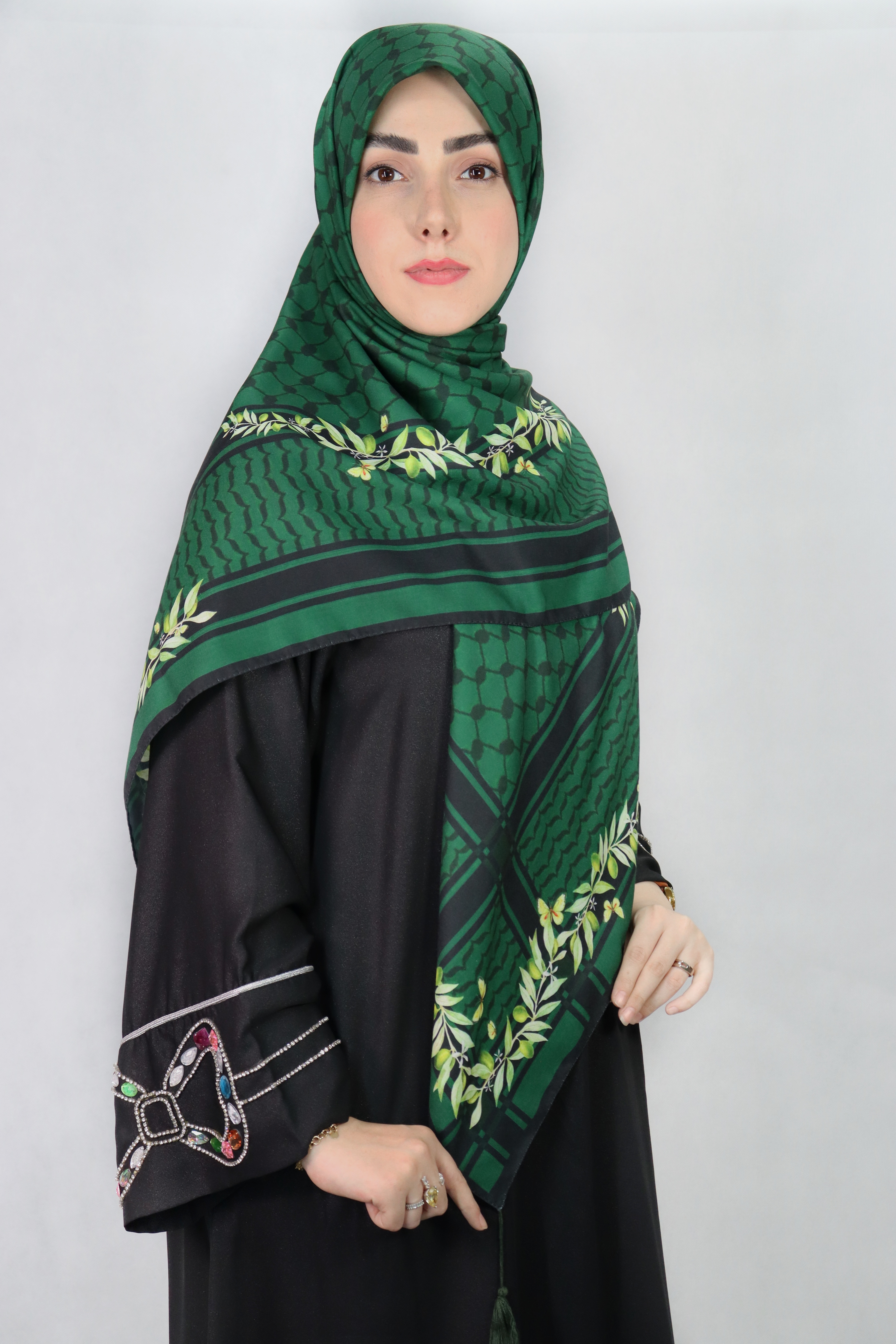 Olive Keffiyeh Scarf