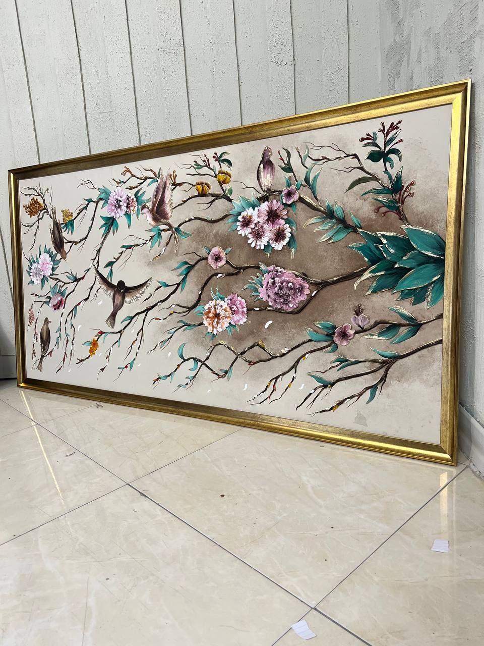 لوحة فنية بارزة لزهرة طائر الجنة