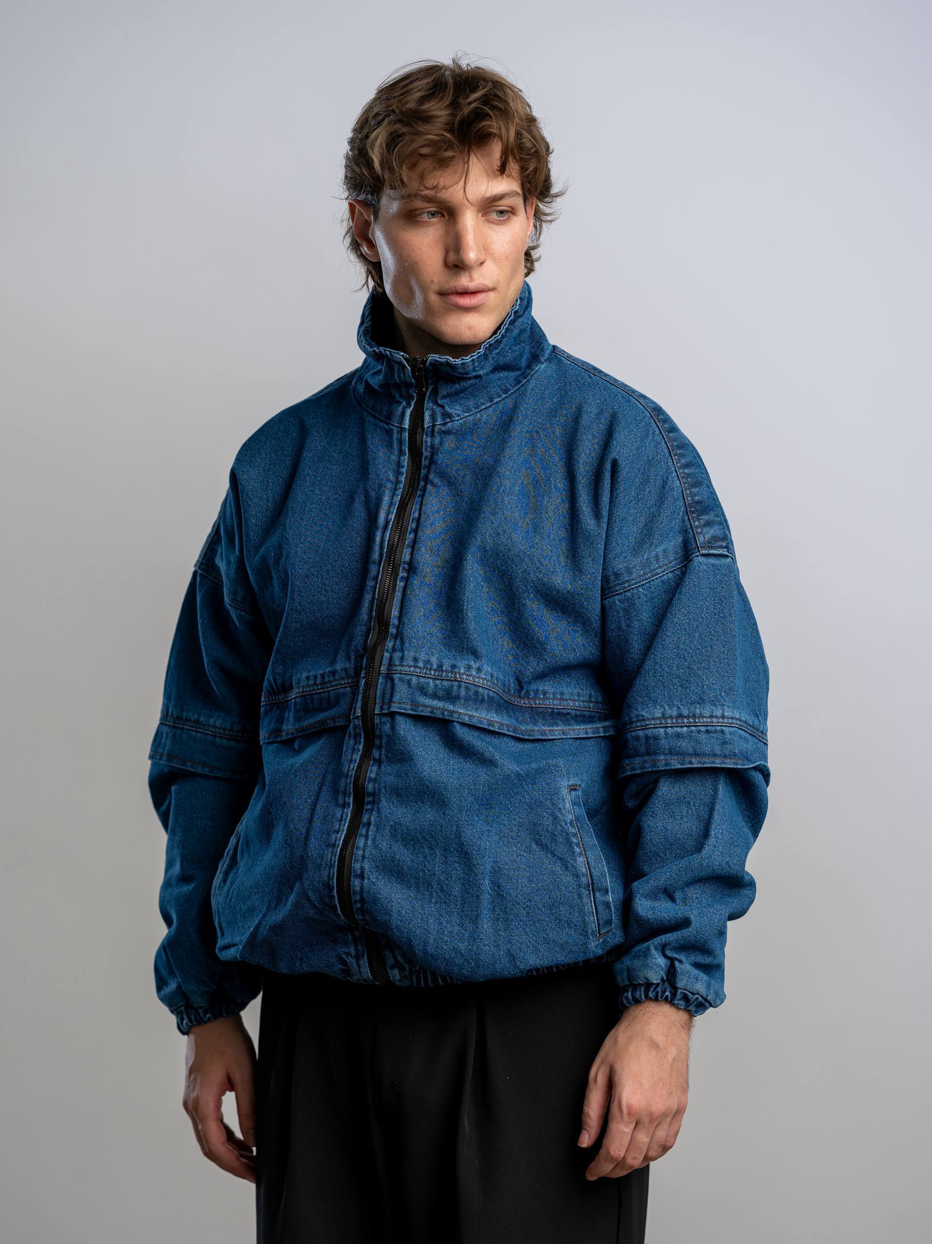 Quilted glass wool lined denim jacket