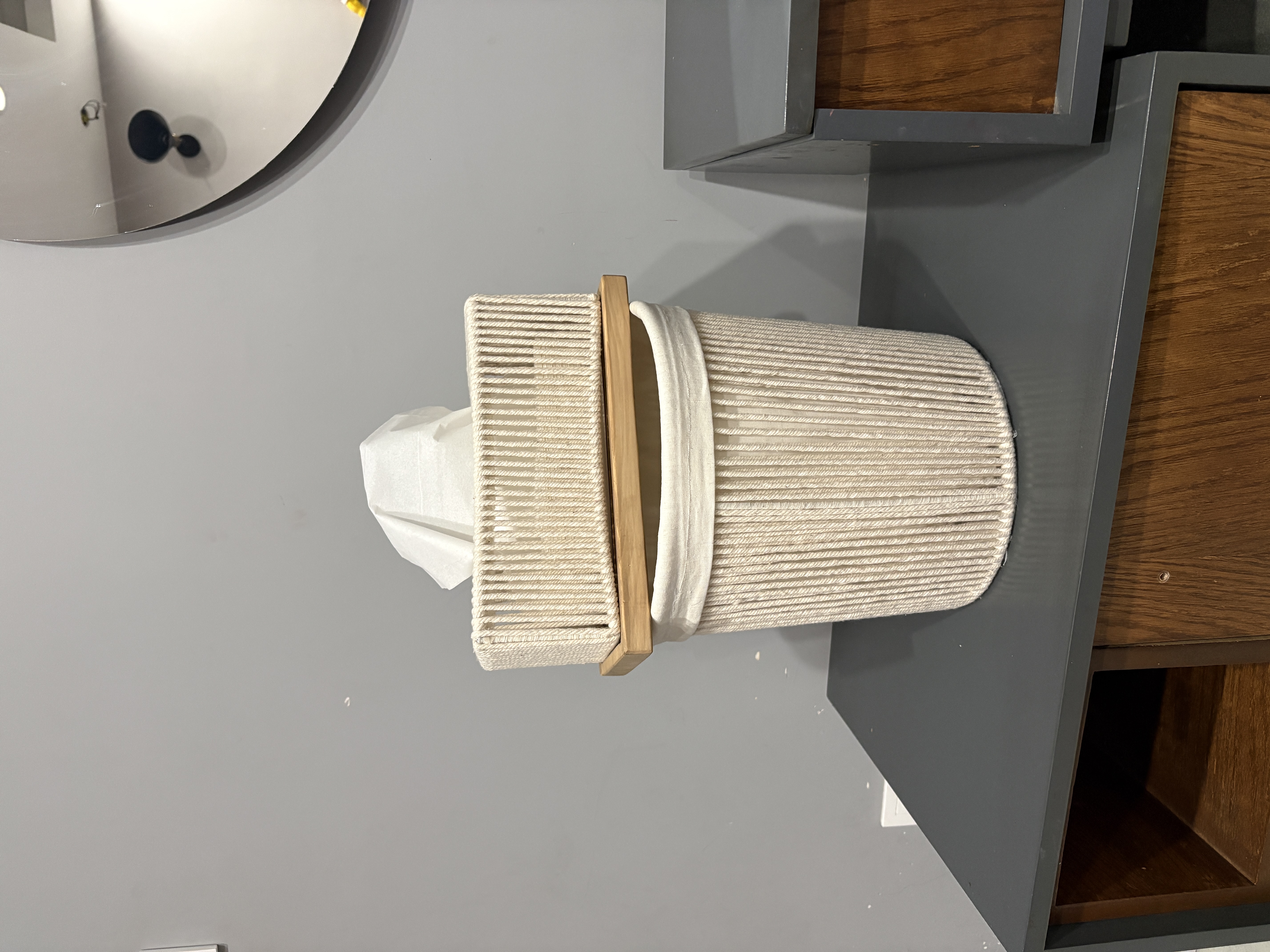 Tissue box and trash bin set