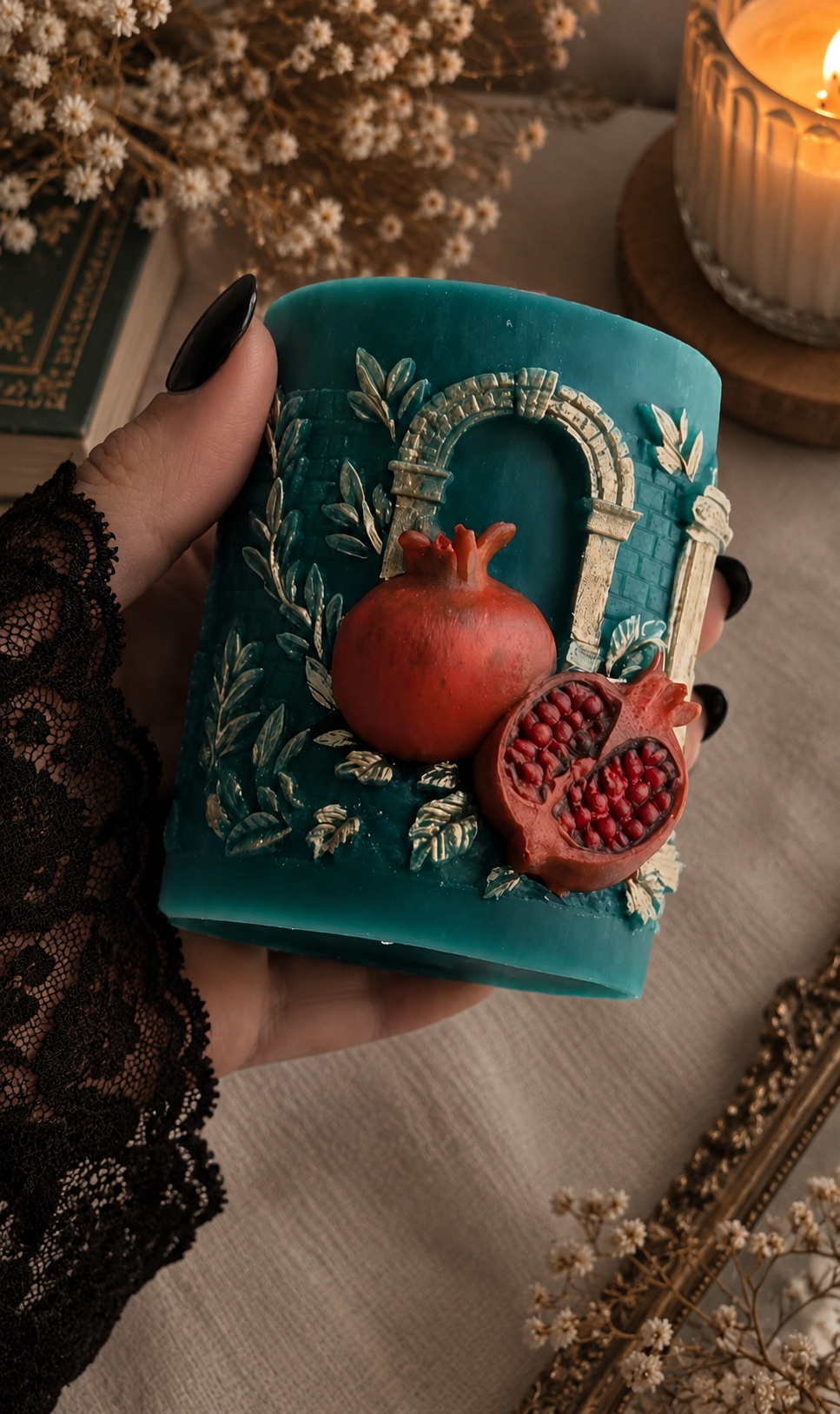 Yalda pomegranate cylinder candle