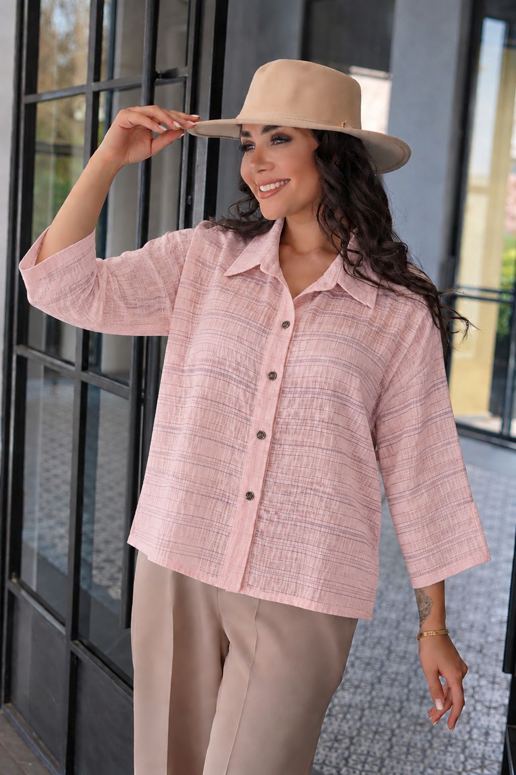 Striped chiffon blouse, 6-piece pack, 398,000 Tomans per unit