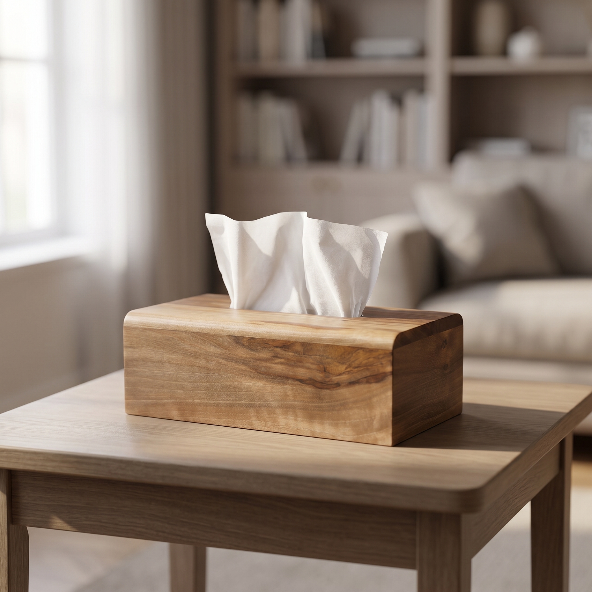Walnut tissue box