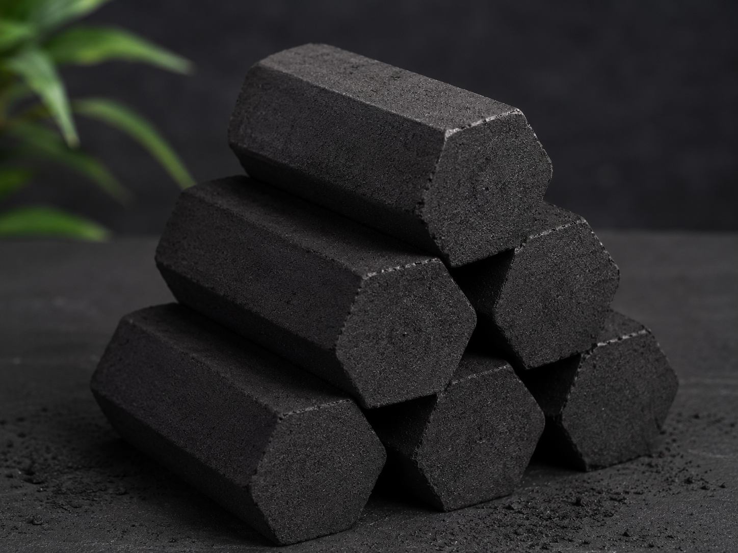 Hexagonal compressed charcoal with high-quality pistachio shell carbon, suitable for hookah