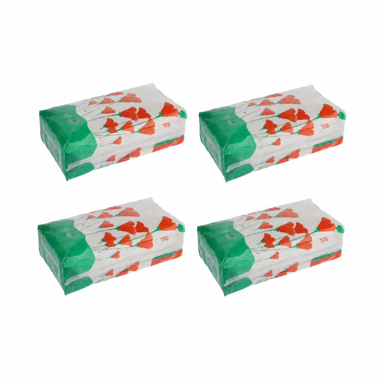 Piony Two-Ply Facial Tissues, 100 Count, Pack of 4