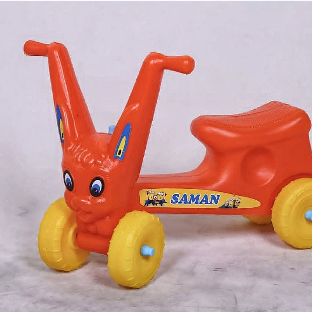 Four-wheel ride-on rabbit toy