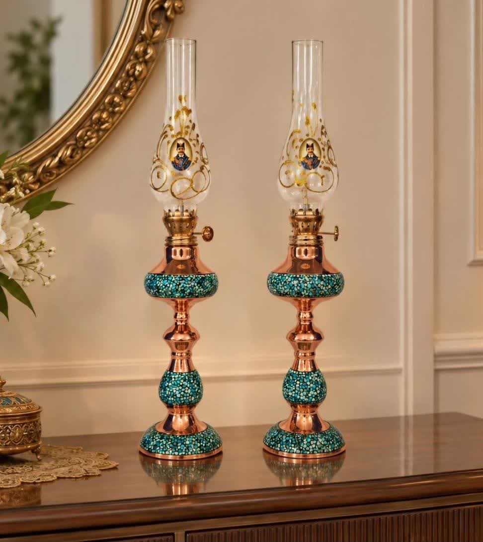 Two-tier pastry stand and candle holder set