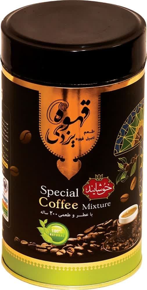 قهوه یزدی ترکیبی با هل، زعفران و گل محمدی