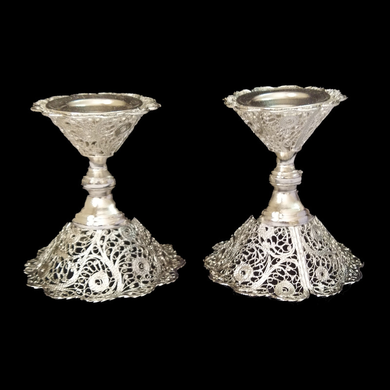 شعمدان ملیله کاری مدل نیلوفر – ست ۲ عددی