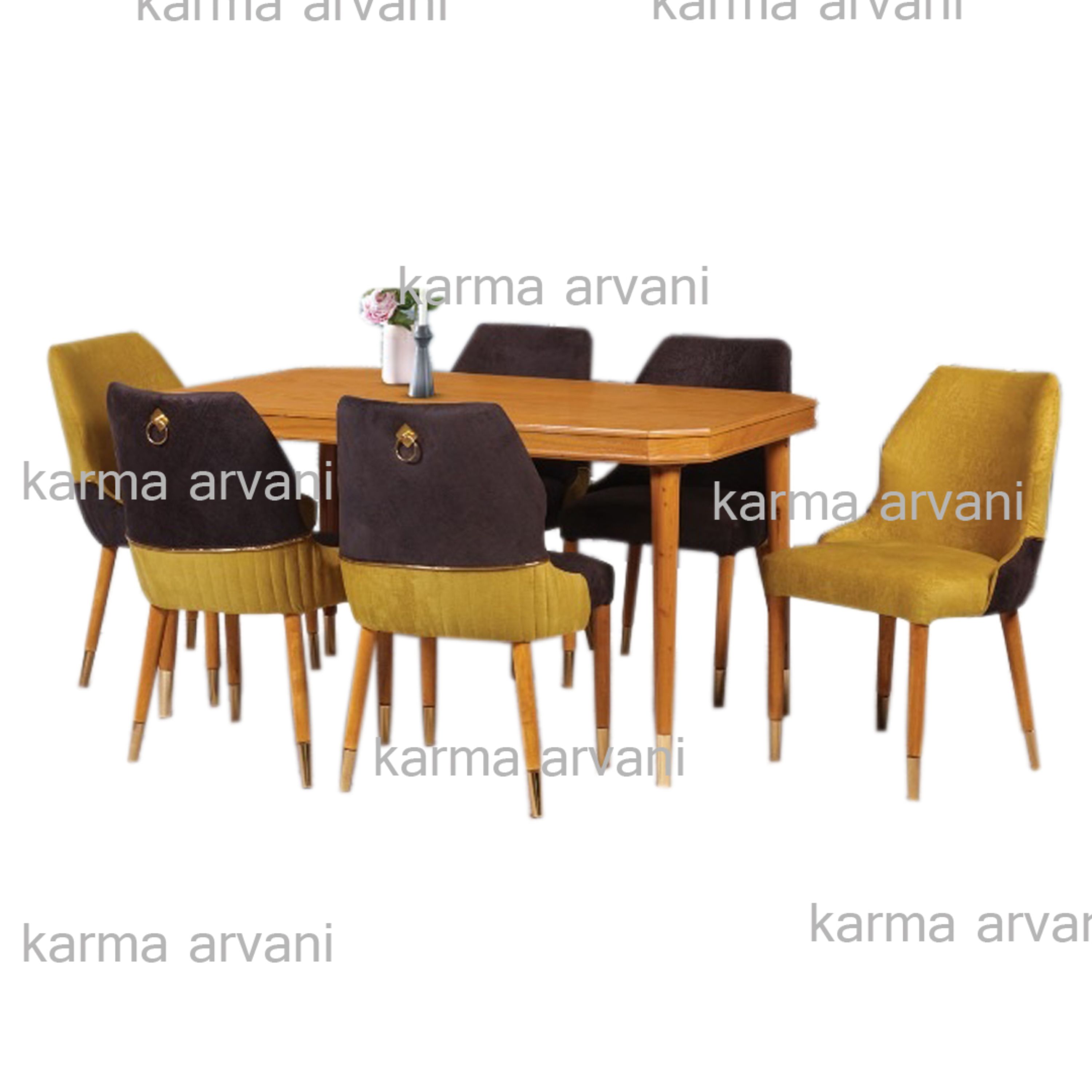 Rafael Wooden Dining Table and Chairs for 6 People