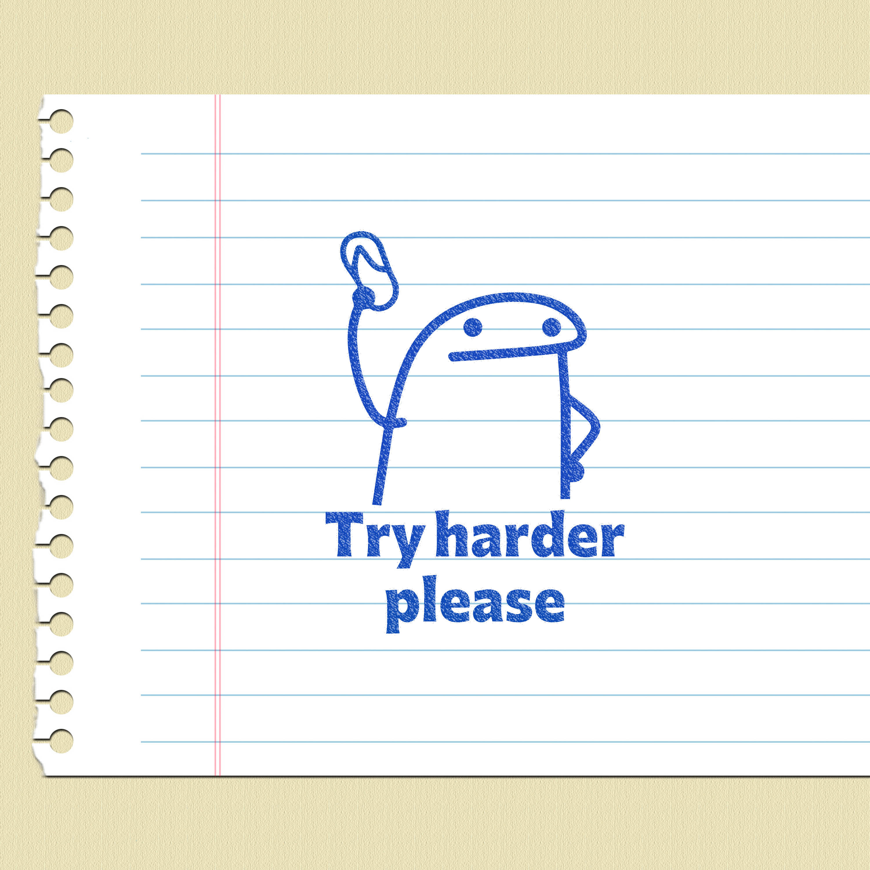 مهر تشویقی انگلیسی Try Harder طرح فلورک سایز ۳×۴ سانت