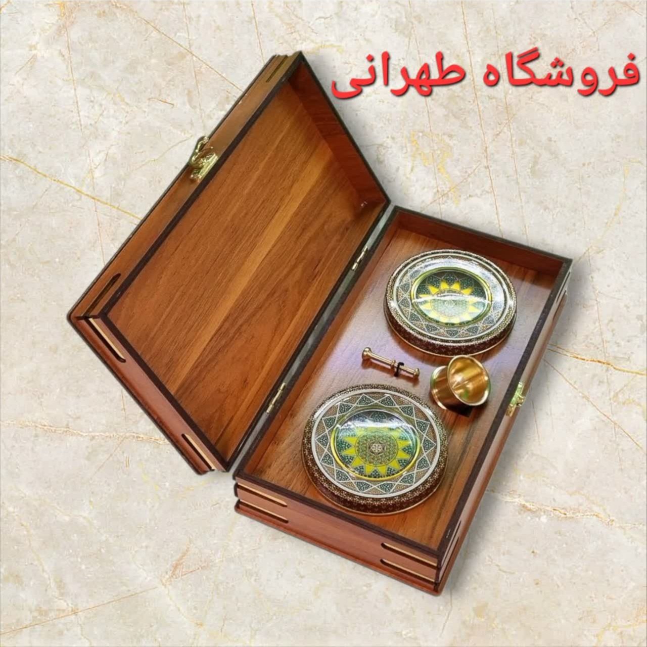 ظرف چوبی کادویی زعفران با طراحی لوکس و جذاب