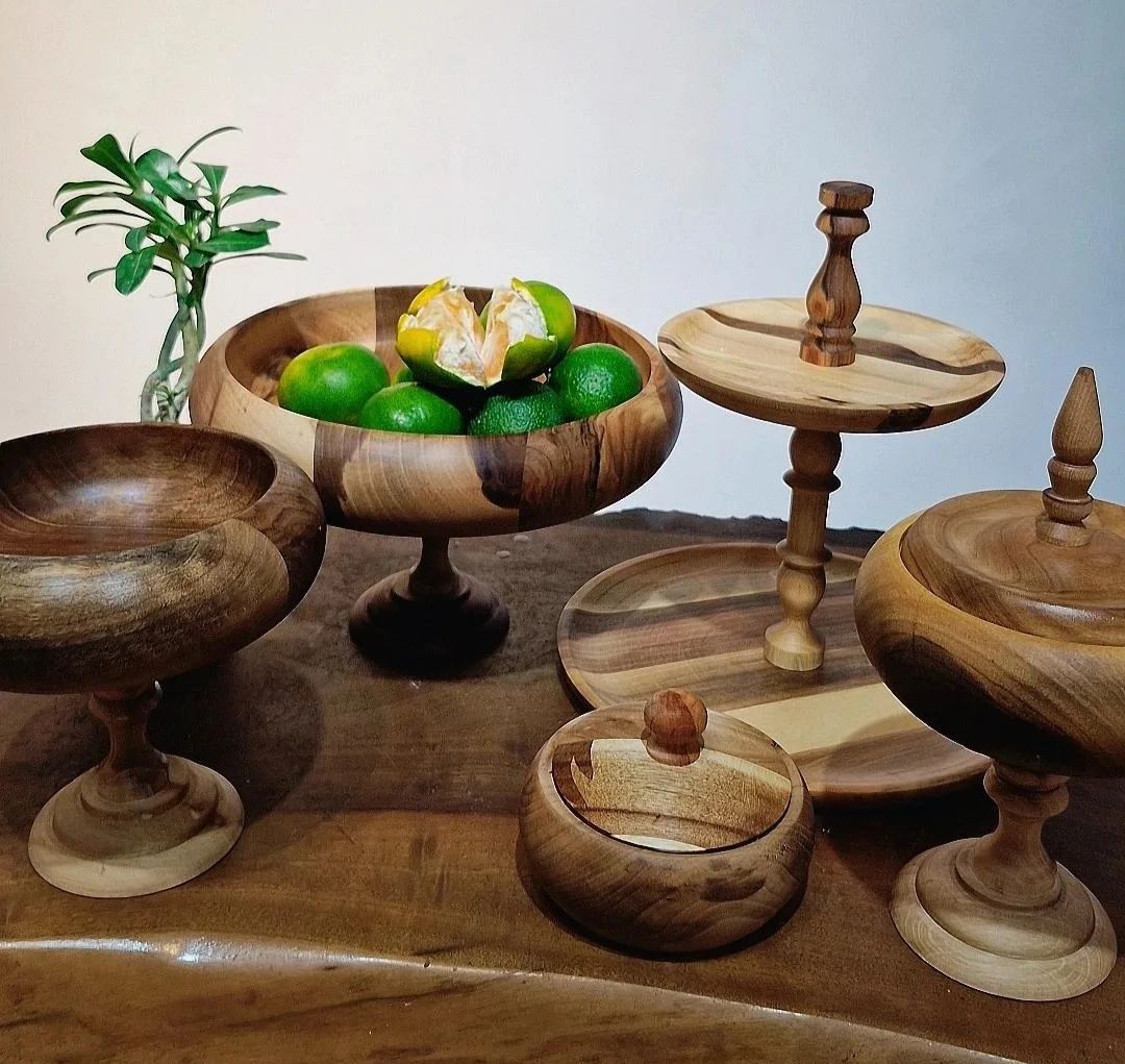 ست پذیرایی چوبی گردو – ۵ تکه