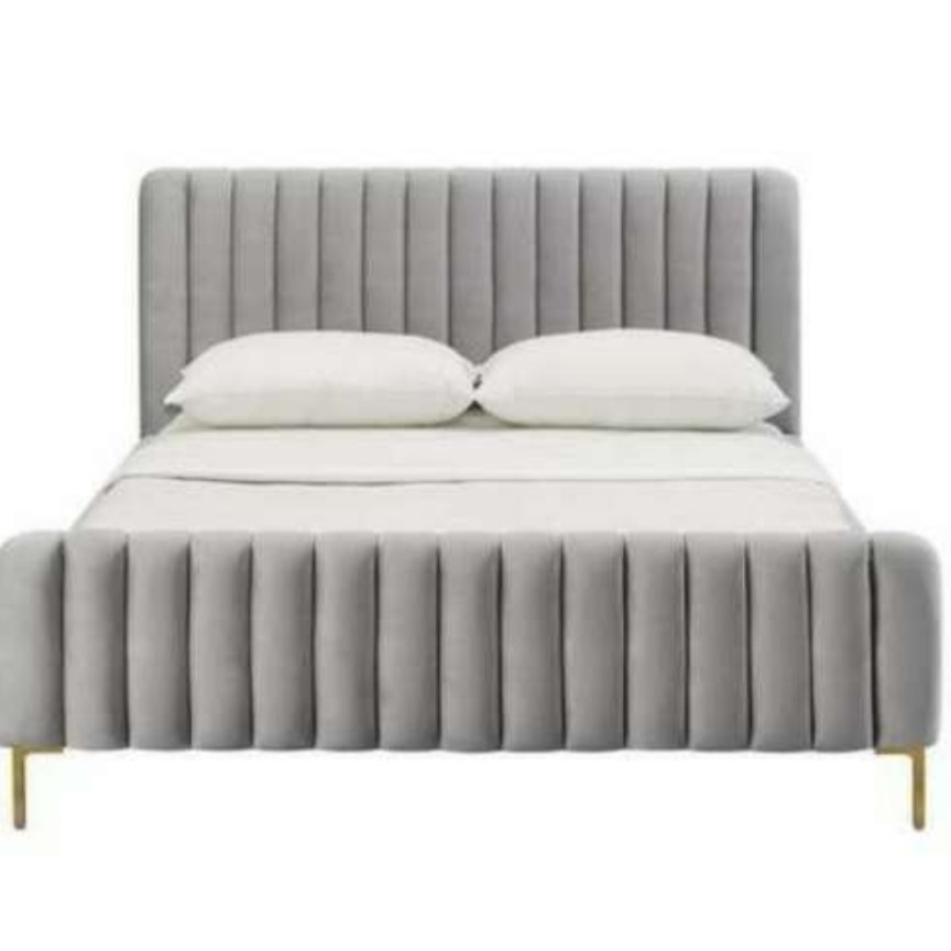 تخت خواب دو نفره مدل رویا 2080 سایز 160x200 با مغزی MDF و پارچه مخمل مازراتی