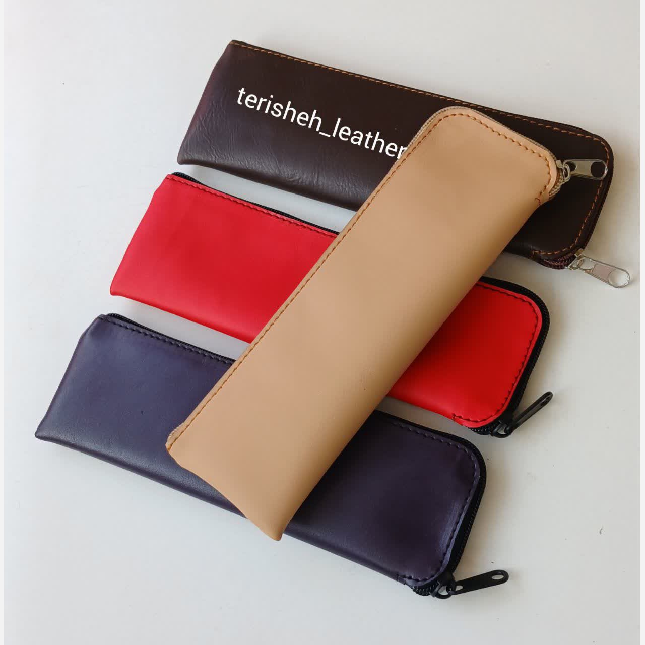 Single Zipper Leather Pencil Case with Unique and Exclusive Design