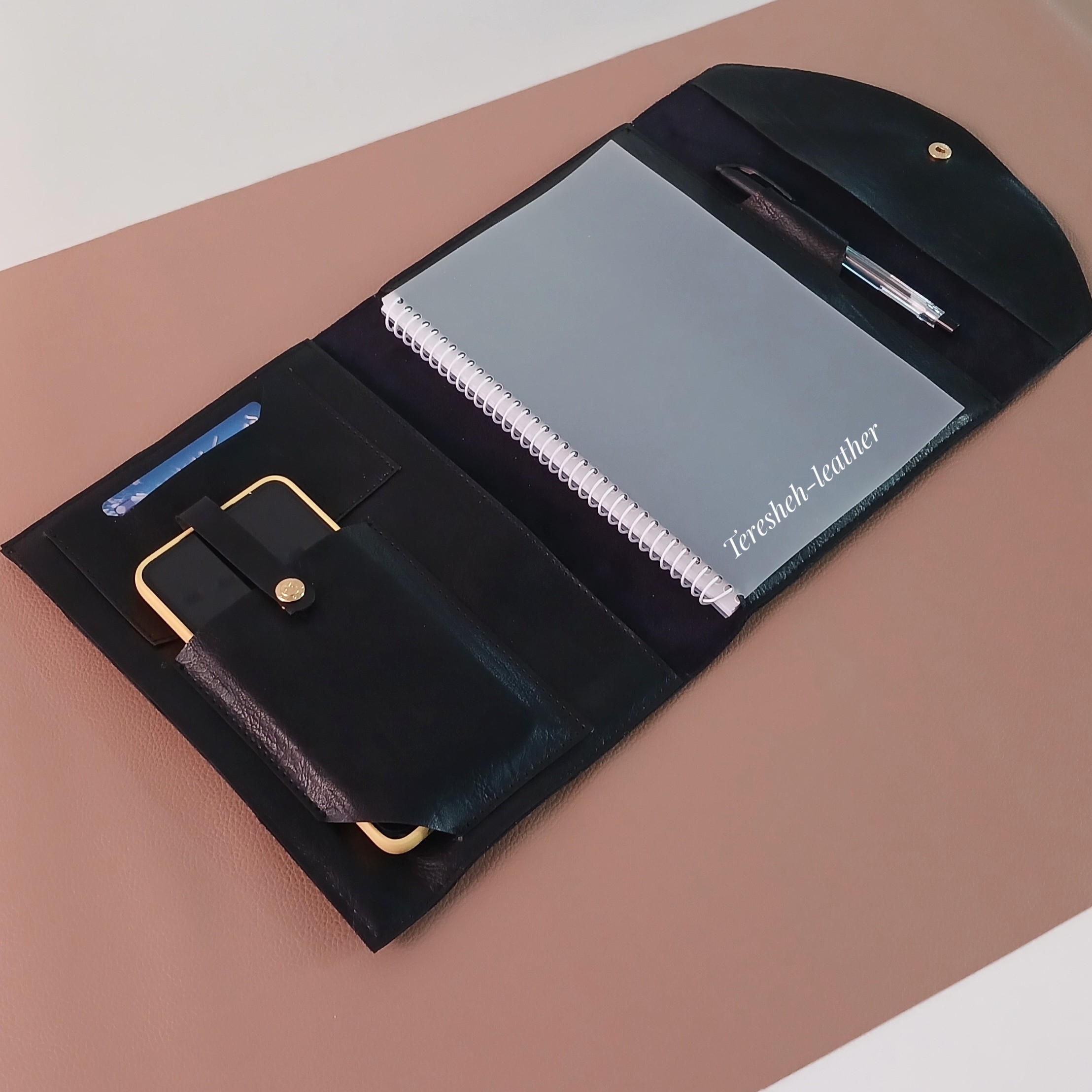 High-quality A5 Leather Binder with Unique Design
