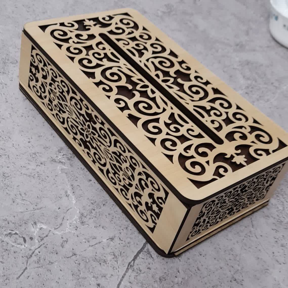 جا دستمال کاغذی چوبی کد 3